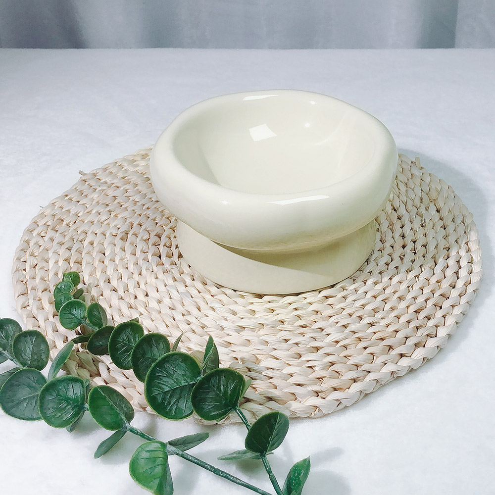 고양이밥그릇 강아지 물그릇 겸용 세라믹 스탠드형 식기