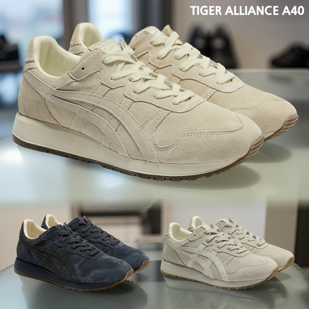 [관세포함]오니츠카타이거 타이거 얼라이언스 A40 남성 스니커즈 운동화  크림 225