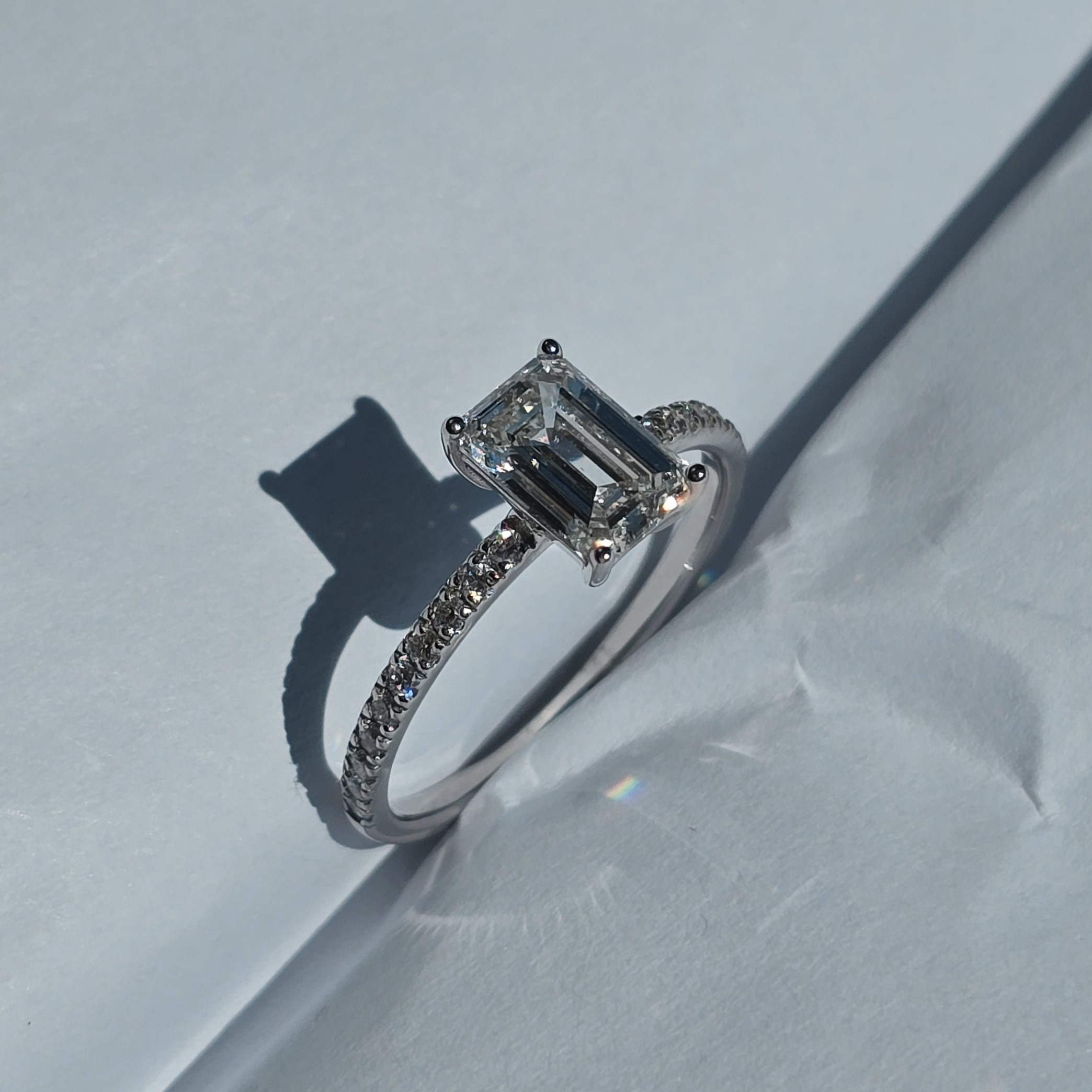 IGI 팬시컷 에메랄드컷 랩다이아몬드 1캐럿 반지 헤일로 14K 18K 프로포즈 선물 - 상세 이미지 4