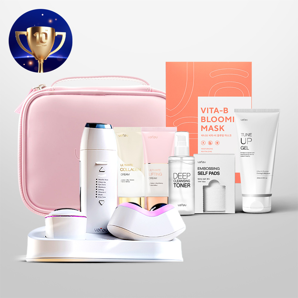 바나브 UP7 더멀티 뷰티디바이스 갈바닉 니들샷 부스터 괄사 마사지기 홈케어 피부관리기