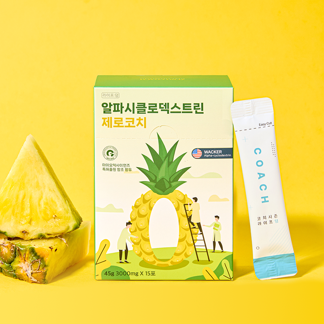 라이프덤 알파CD 알파시클로덱스트린 식이섬유 제로코치 파인애플맛 - 상품 이미지