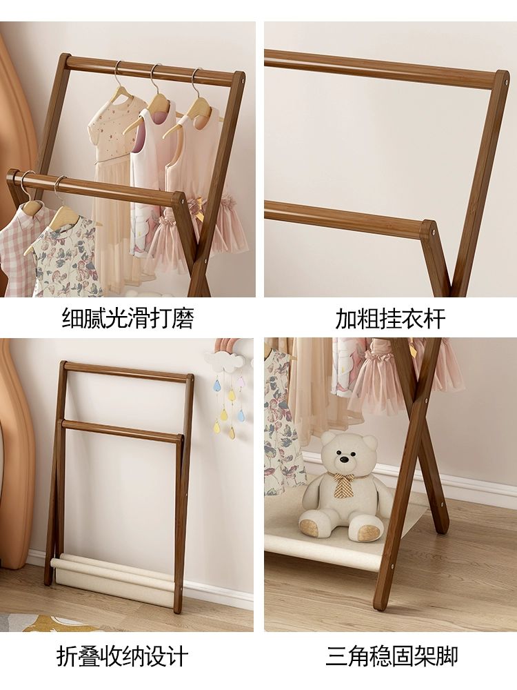 원목수건걸이 욕실 스탠드 로그룬드 인테리어 선반 다기능 옷걸이 50cm-차색 - 상세 이미지 5
