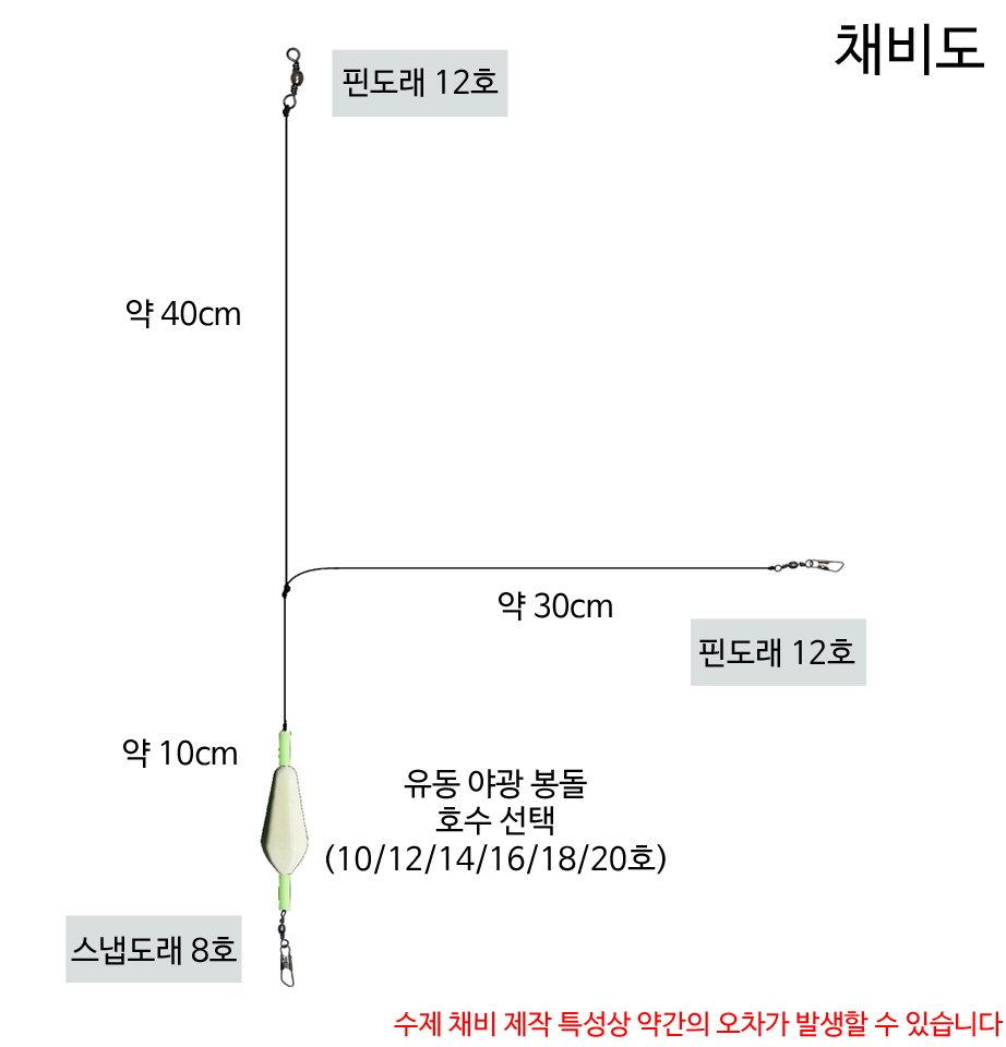 토프 유동 야광 봉돌 가지 채비 2개입 쭈꾸미 갑오징어 낚시 - 상세 이미지 2