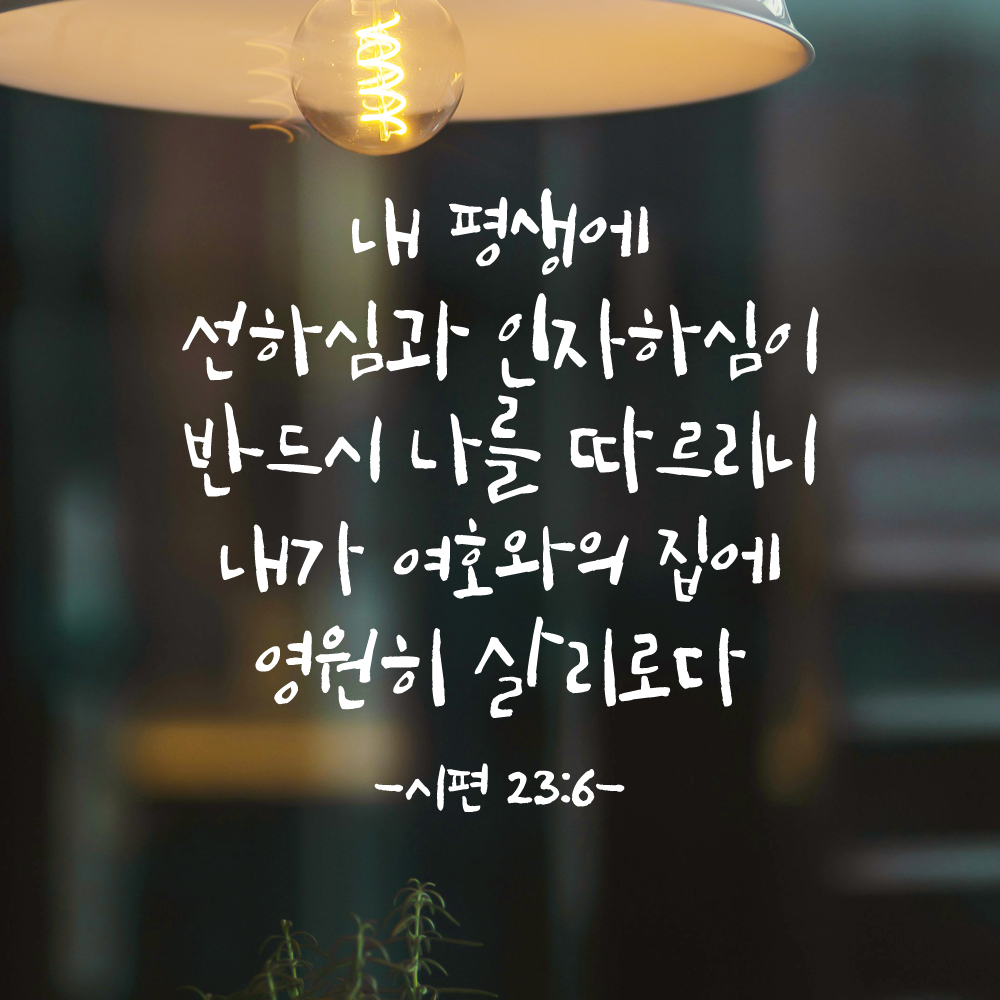 캘리그라피 좋은 성경 구절 말씀 교회 스티커 시편 23편 6절 검정S - 상세 이미지 2