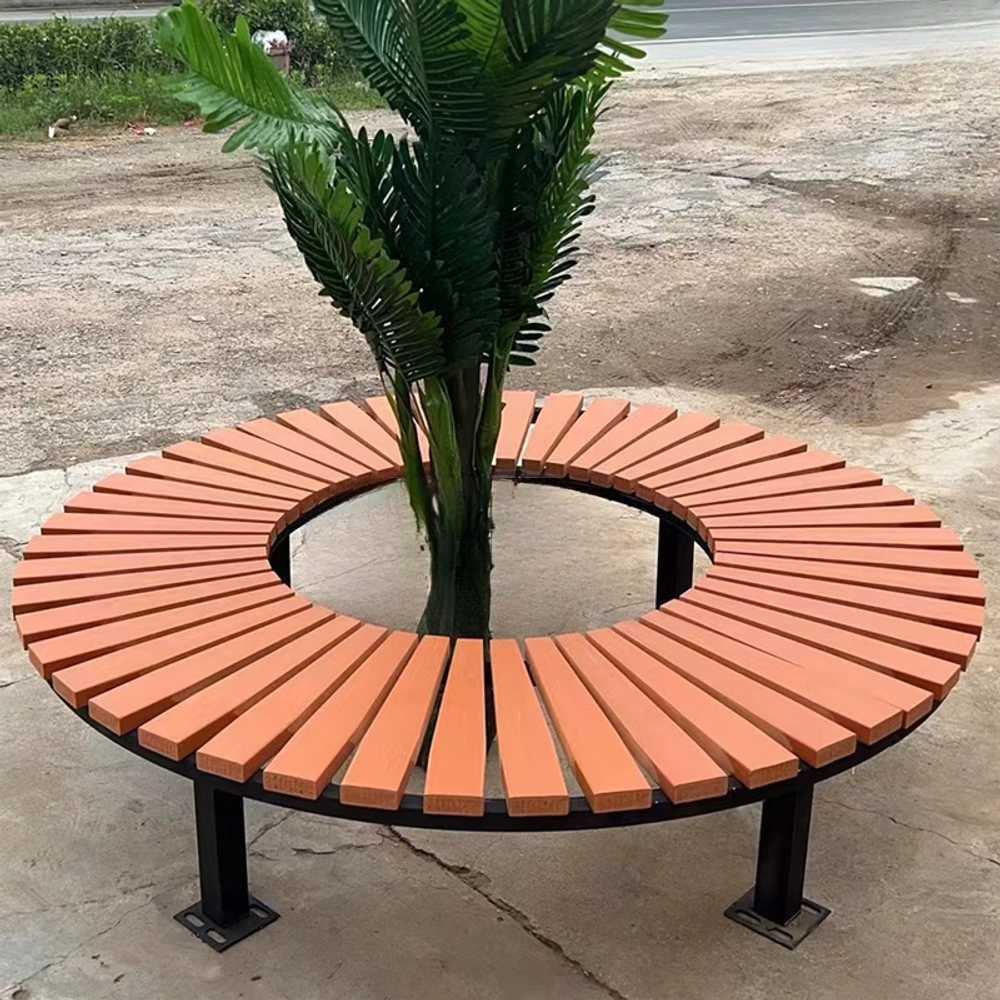 가로수 보호용 벤치 나무 주변 의자 휴게 시설 라운드 A형 1.5mx50cm - 상세 이미지 5