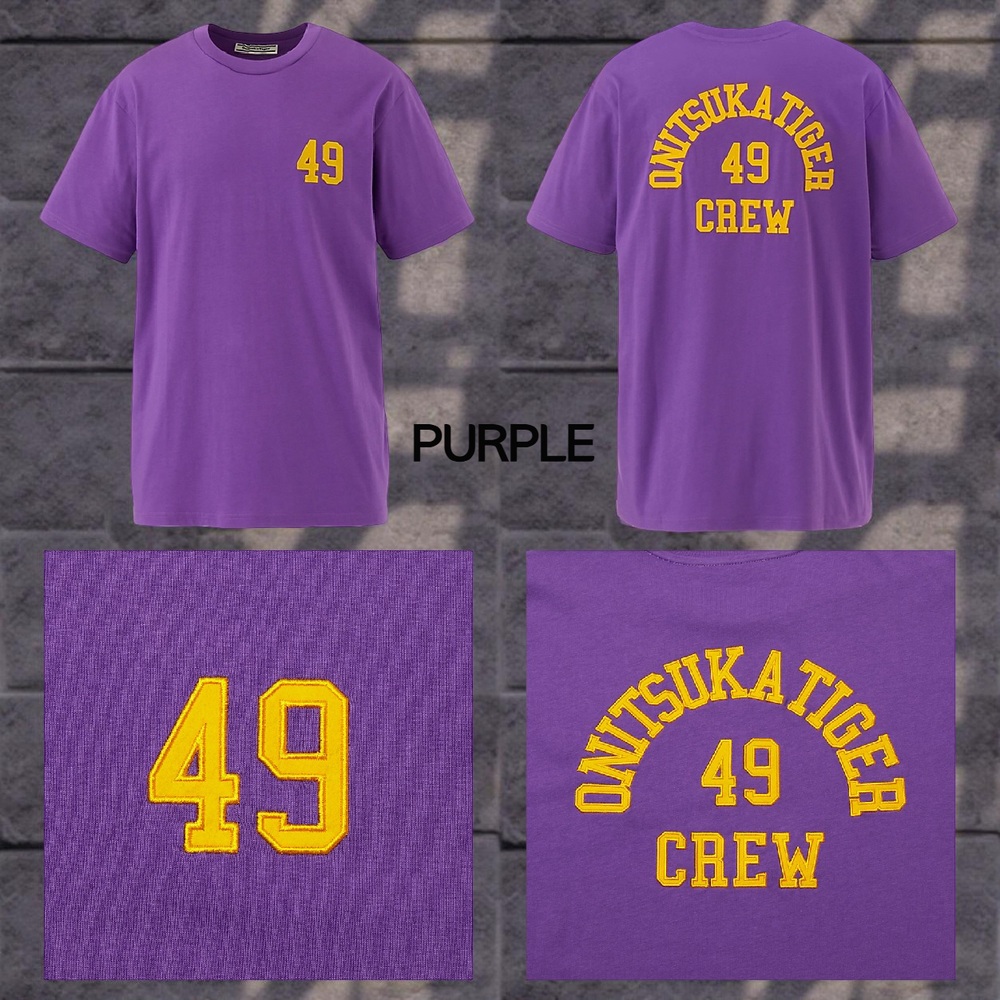 오니츠카타이거 49 자수 그래픽 반팔 티셔츠 남성 2183B373 PURPLE L - 상세 이미지 3