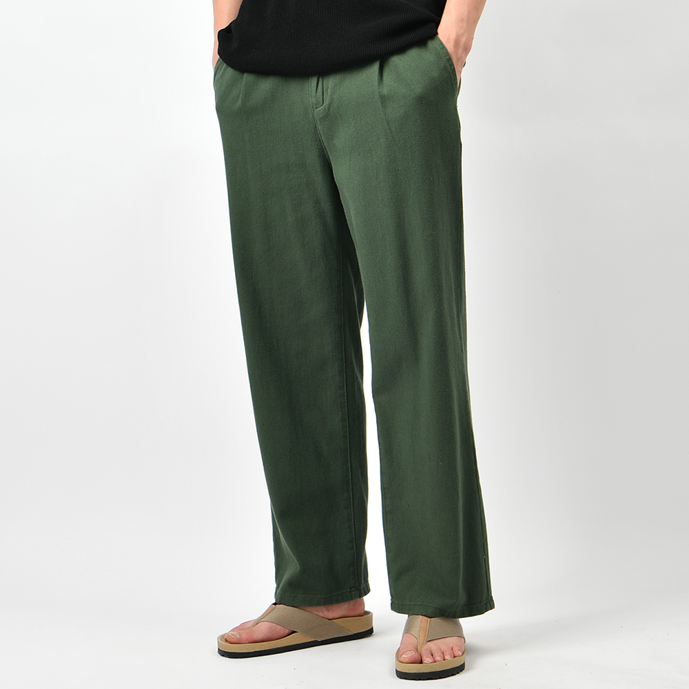 남성여름면바지 세미와이드 핀턱 허리 뒷밴드 팬츠 - 상세 이미지 5