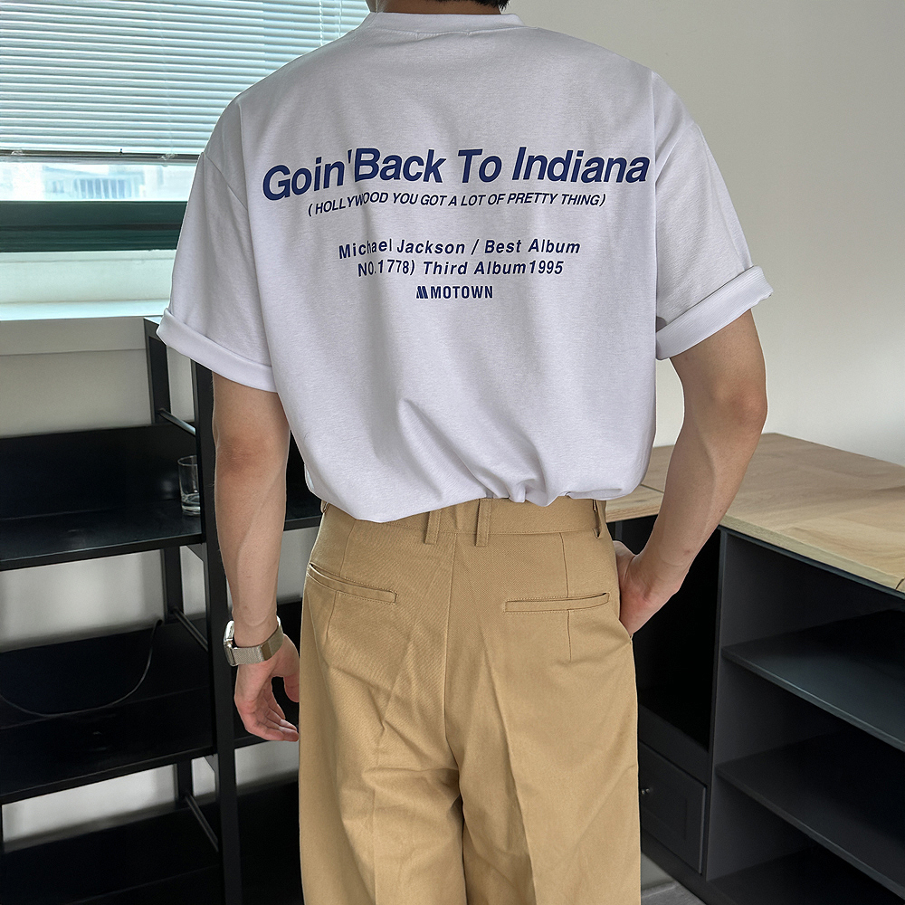 남자 반팔티 레터링 오버핏 여름 흰색 커플 반팔티 - 상품 이미지