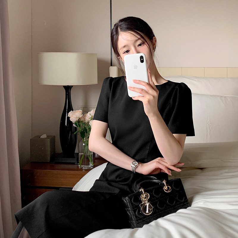 [자체제작] 쉬폰 레이어드 H라인 롱 원피스 op16106