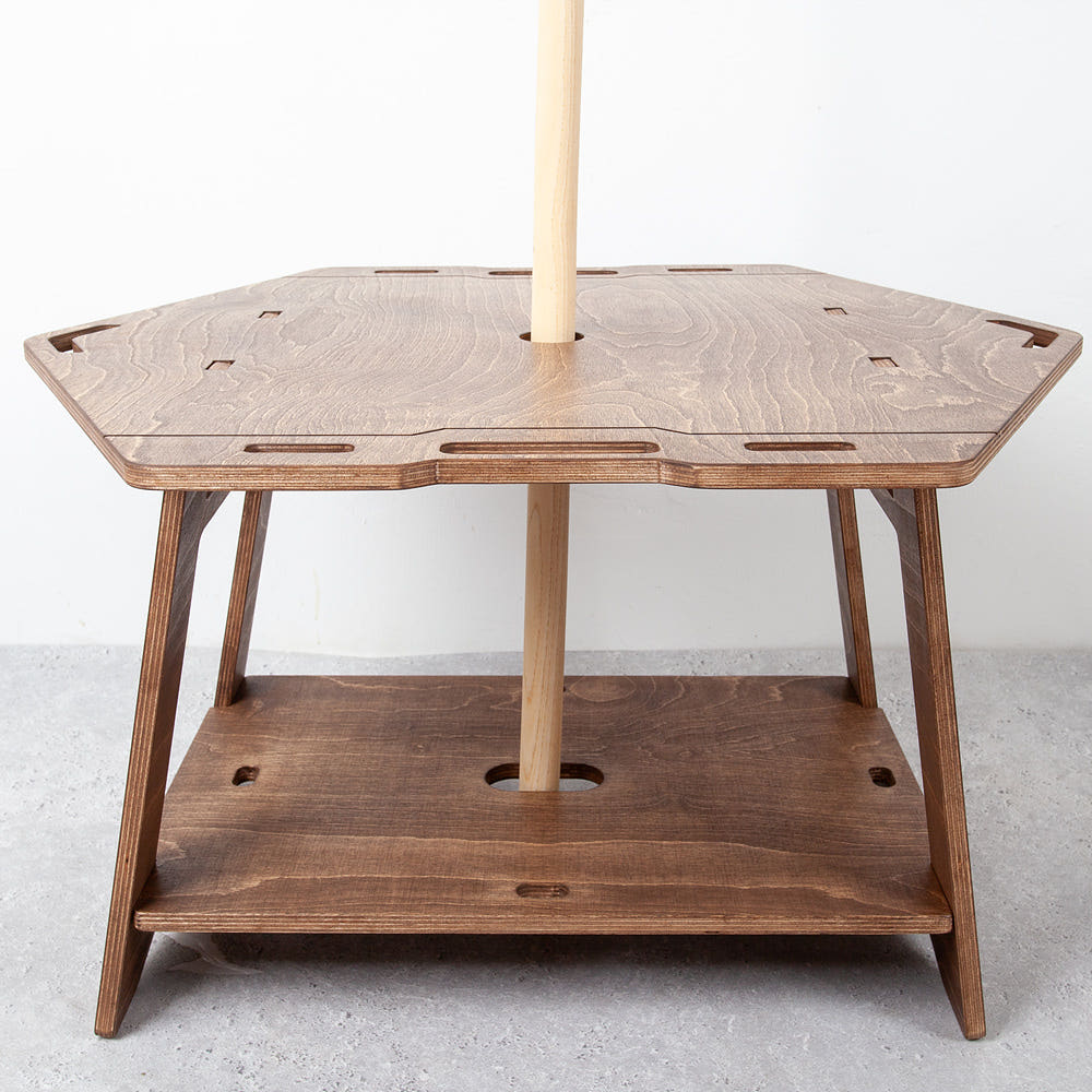 육각 캠핑 파라솔 테이블 보조 접이식 캠핑 테이블