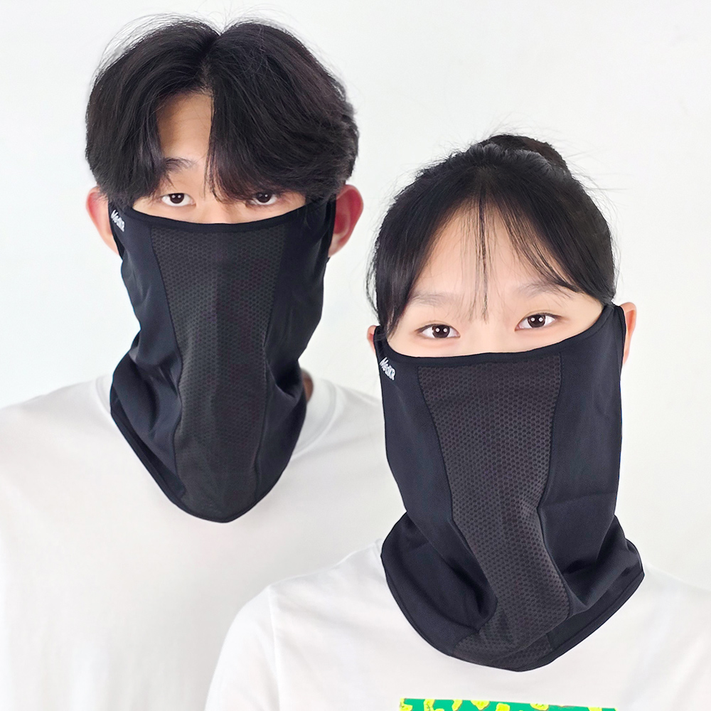 메디케이알 자외선차단 야외활동 스포츠용 쿨 기능성 마스크 1매입 냉감 블랙 - 상세 이미지 3