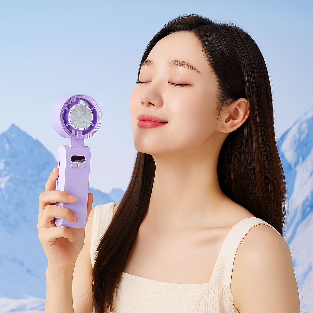 탁상용 목걸이 선풍기 LED 휴대용 미니 선풍기