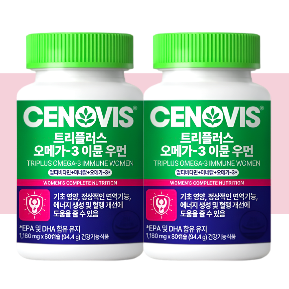 세노비스 트리플러스 오메가3 이뮨 우먼 80캡슐X2개
