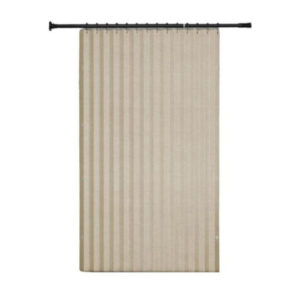욕실 자바라 샤워 커튼 파티션 자석형 무타공 베이지+블랙 알루미늄 적용 폭 100-120cm 150x180cm - 상품 이미지