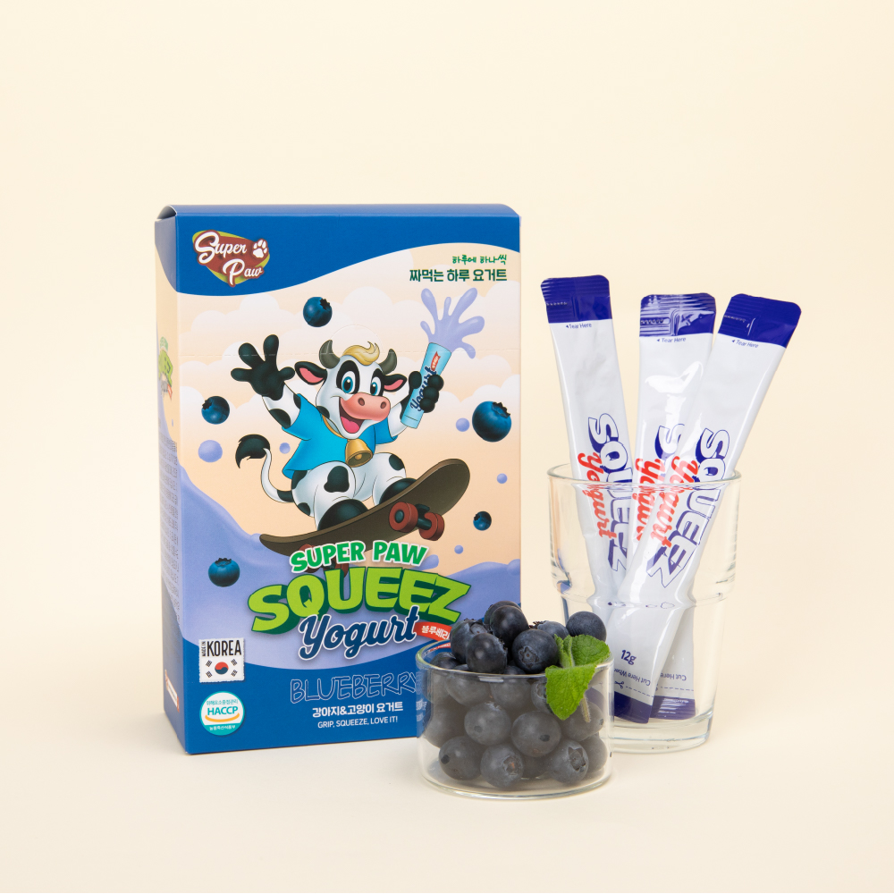 (1박스) 슈퍼포우 짜먹는 하루 요거트 강아지 고양이 아이스크림 간식 블루베리요거트, 360g, 1개 이미지 2
