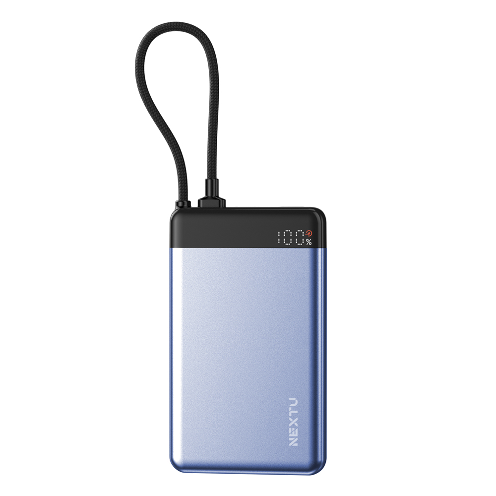 넥스트유 보우반 10,000mAh C타입 케이블 일체형 빌트인 보조배터리 10000mAh, 블루 - 상세 이미지 2