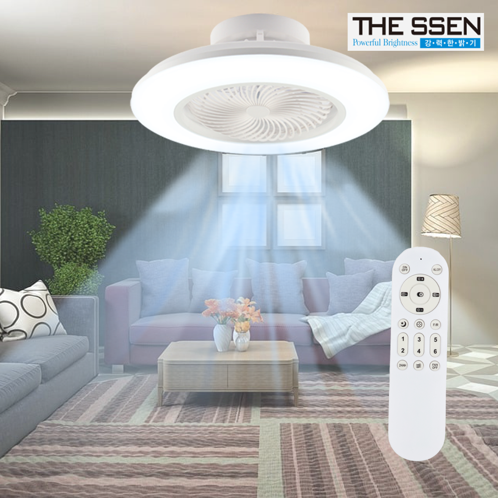 더쎈 LED 스윙 서큘레이터 600 서큐라이트 360도 조명 실링팬 디밍 3단 색온도 변환