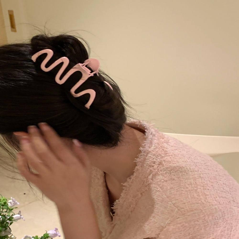 구불 물결 집게핀 헤어 올림머리 대왕 메탈 집게머리핀 대형 여성 - 상세 이미지 4