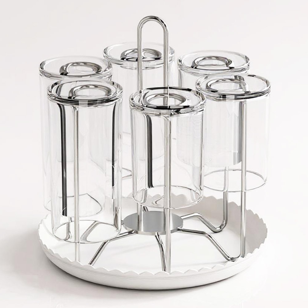 텀블러건조대 스텐 6구 컵걸이 식기건조대 물빠짐 트레이