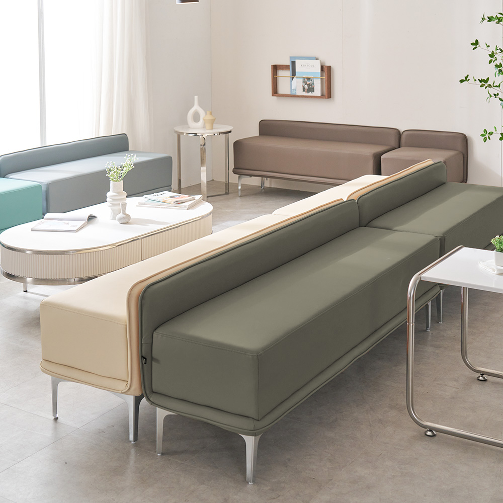 에스페라 대기실 약국 휴게실 로비 병원 대기 의자 3인용 아이보리