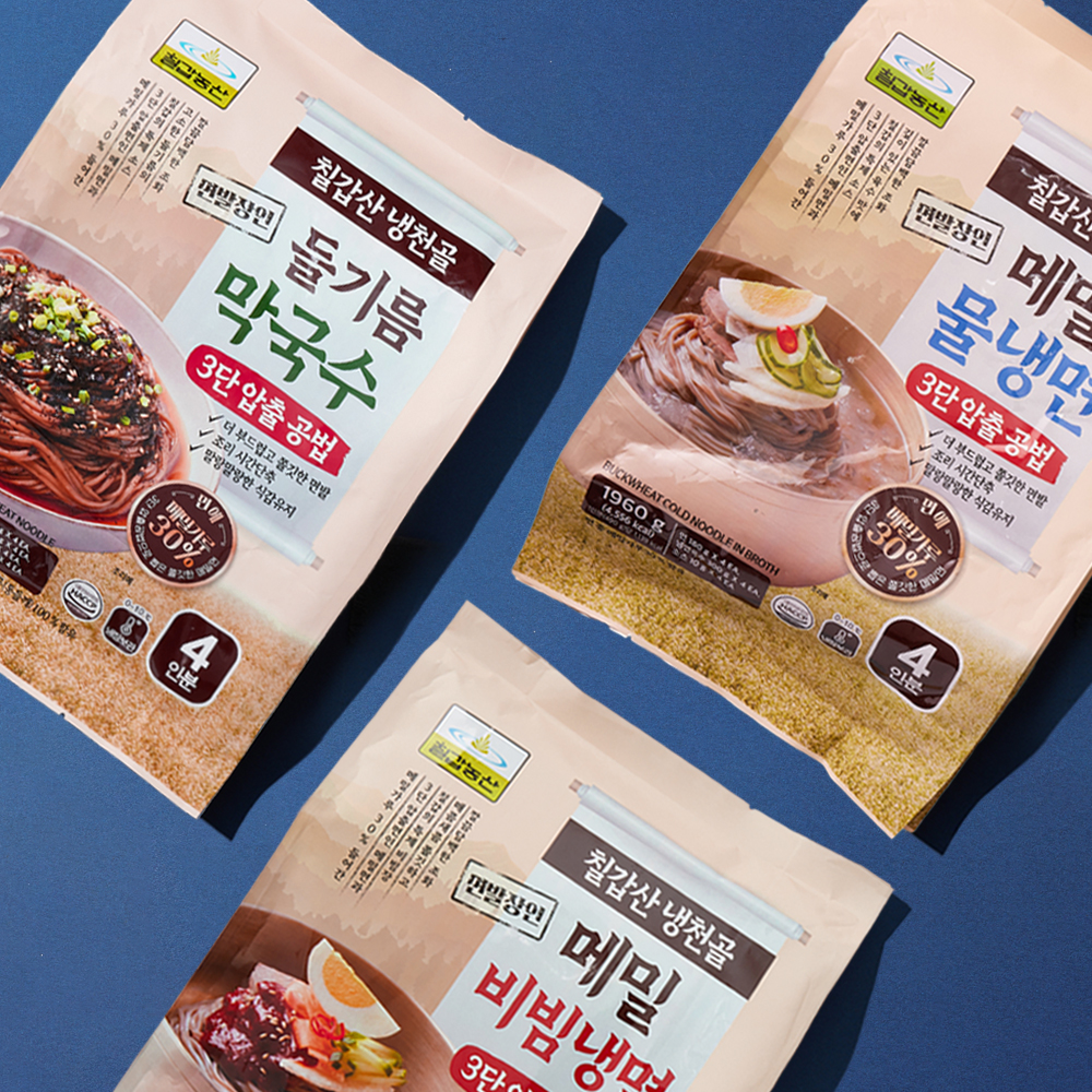 칠갑농산 냉천골 3종 4인분 들기름 막국수 메밀물냉면 비빔냉면