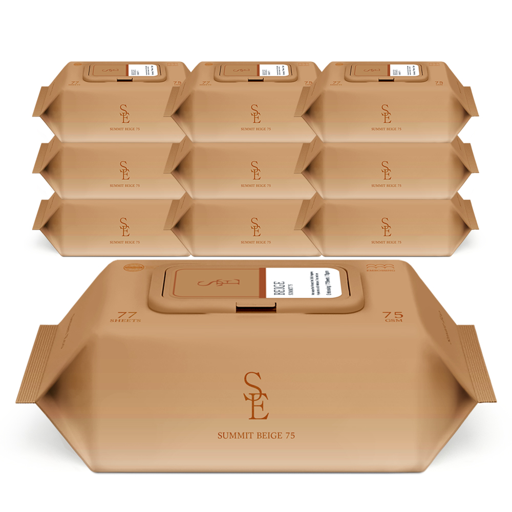 스마트에코 써밋 베이지 75g 엠보 77매 10팩 캡형 아기 물티슈