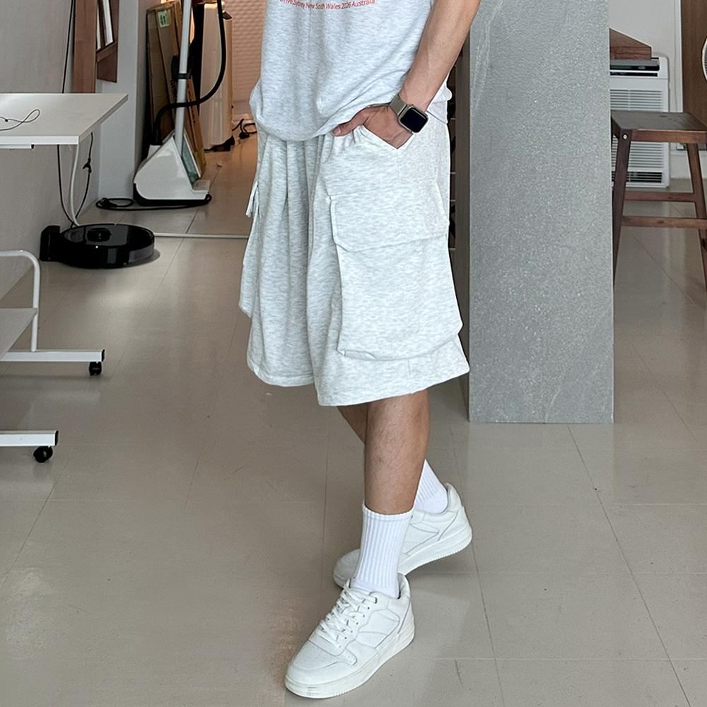 남자 반바지 남자카고반바지 트레이닝 밴딩 버뮤다 팬츠 - 상품 이미지