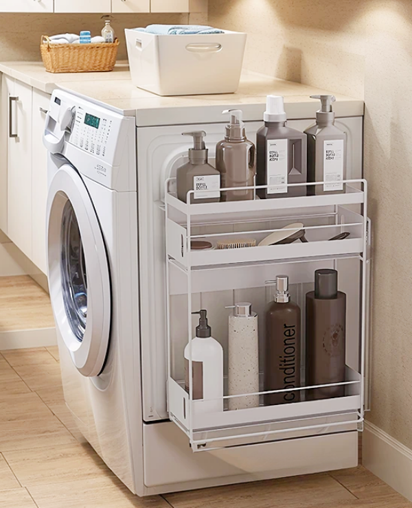 라슈에뜨 대용량 초대형 자석 선반 냉장고 세탁기 공중부양 틈새 슬림 슬라이딩 선반 화이트