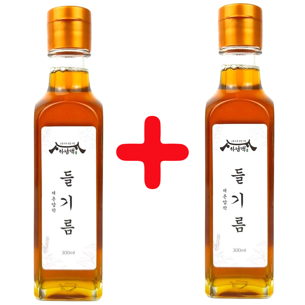 하남댁 저온압착 들기름 300ml 2병 생들기름 들깨기름 냉압착