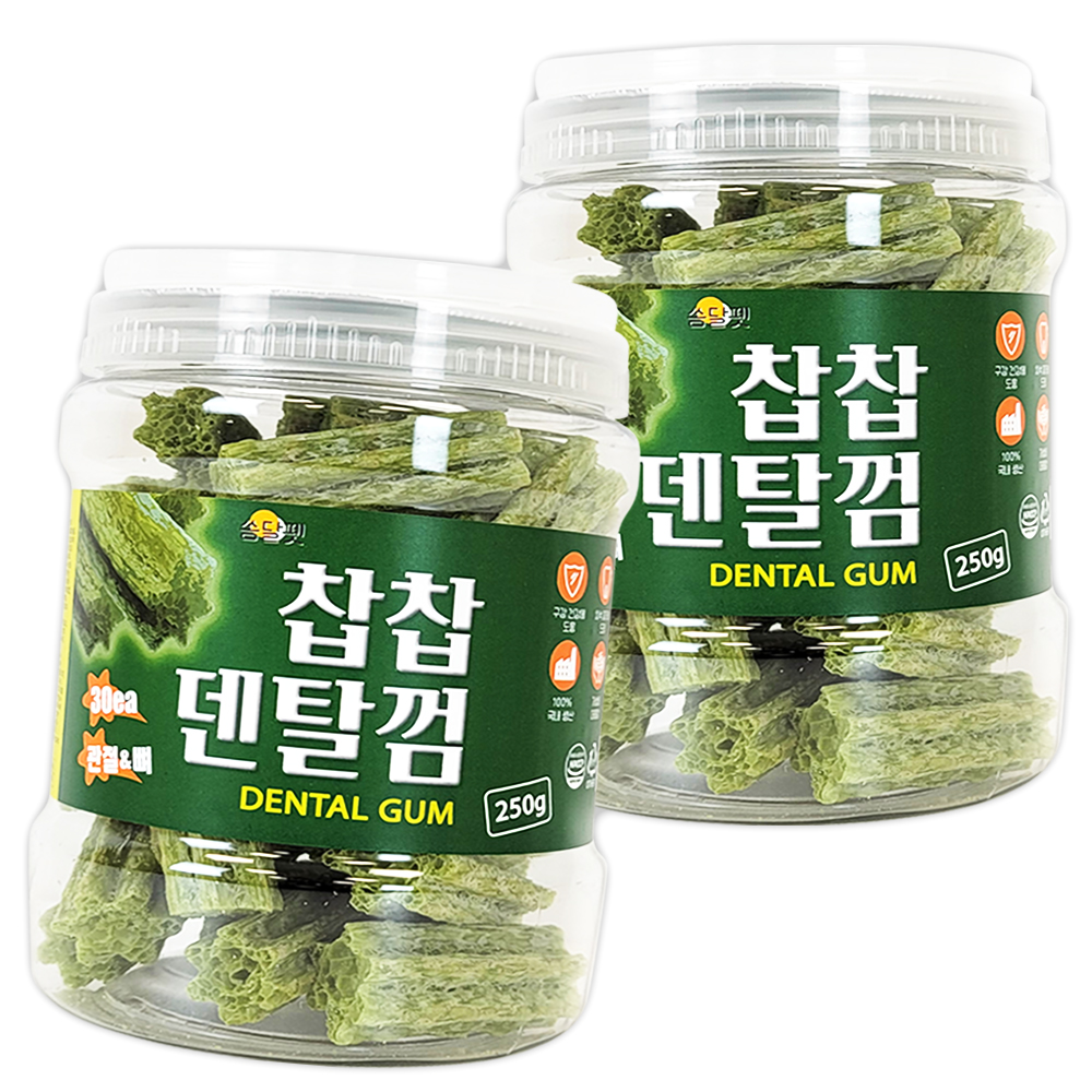 찹찹 덴탈껌 강아지 치석제거 개껌 쏨달펫 관절건강, 500g, 60개 - 상품 이미지