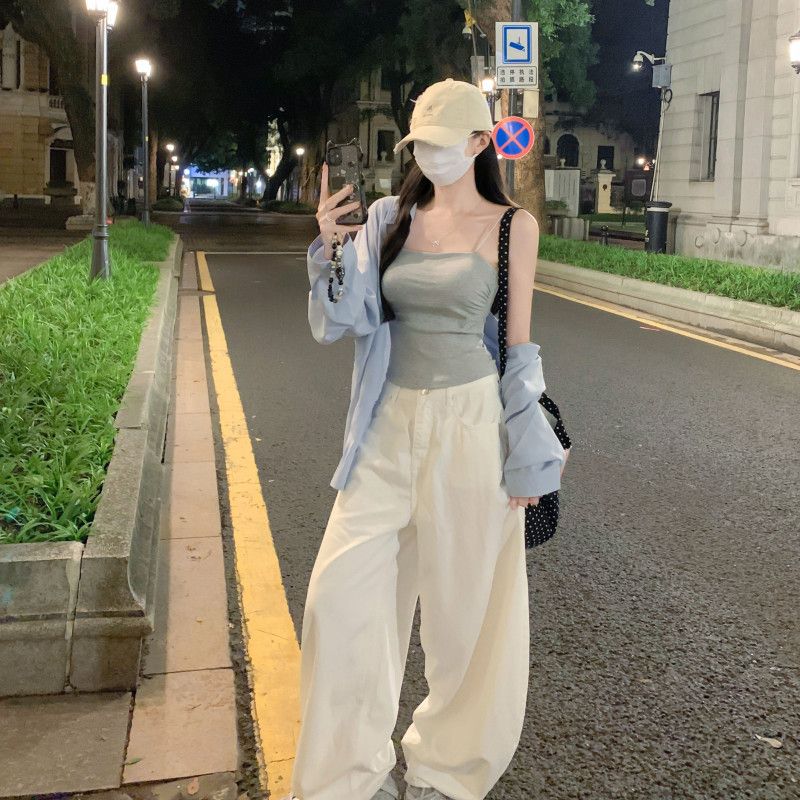 여자 여름 스퀘어넥 셔링 끈나시 뷔스티에 슬림핏 쫀쫀한 면스판 이너 데일리 캐주얼 Y2K 바캉스룩 B01299 - 상세 이미지 5
