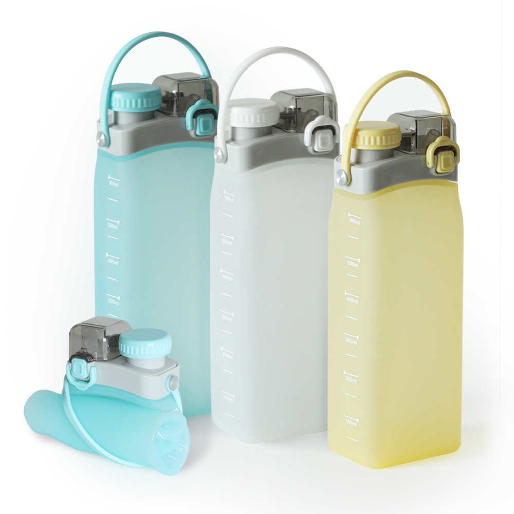 무디타 플래티넘 실리콘 물병 접이식 롤업 텀블러 물통 600ml / 빨대텀블러 휴대용 물통 - 상품 이미지