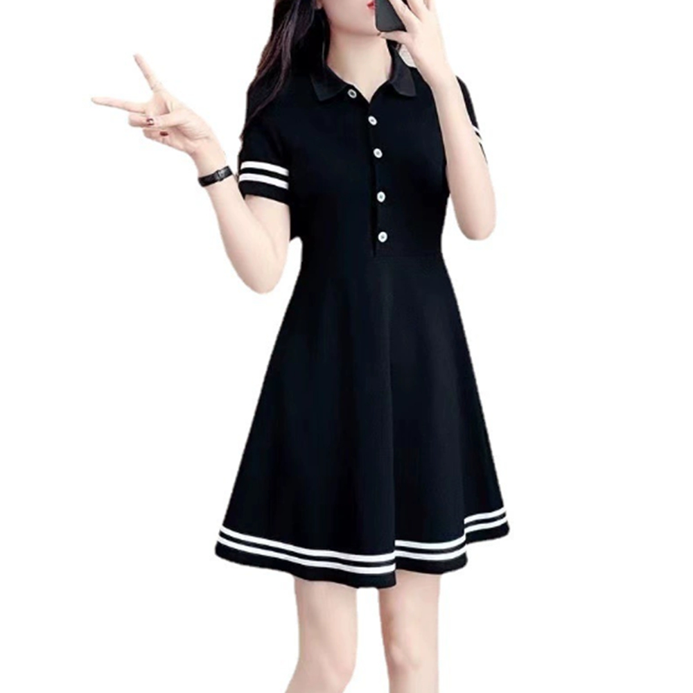 여름 키작녀원피스 피케 테니스 쿨 편한 카라 하객룩 휴양지 - 상세 이미지 3