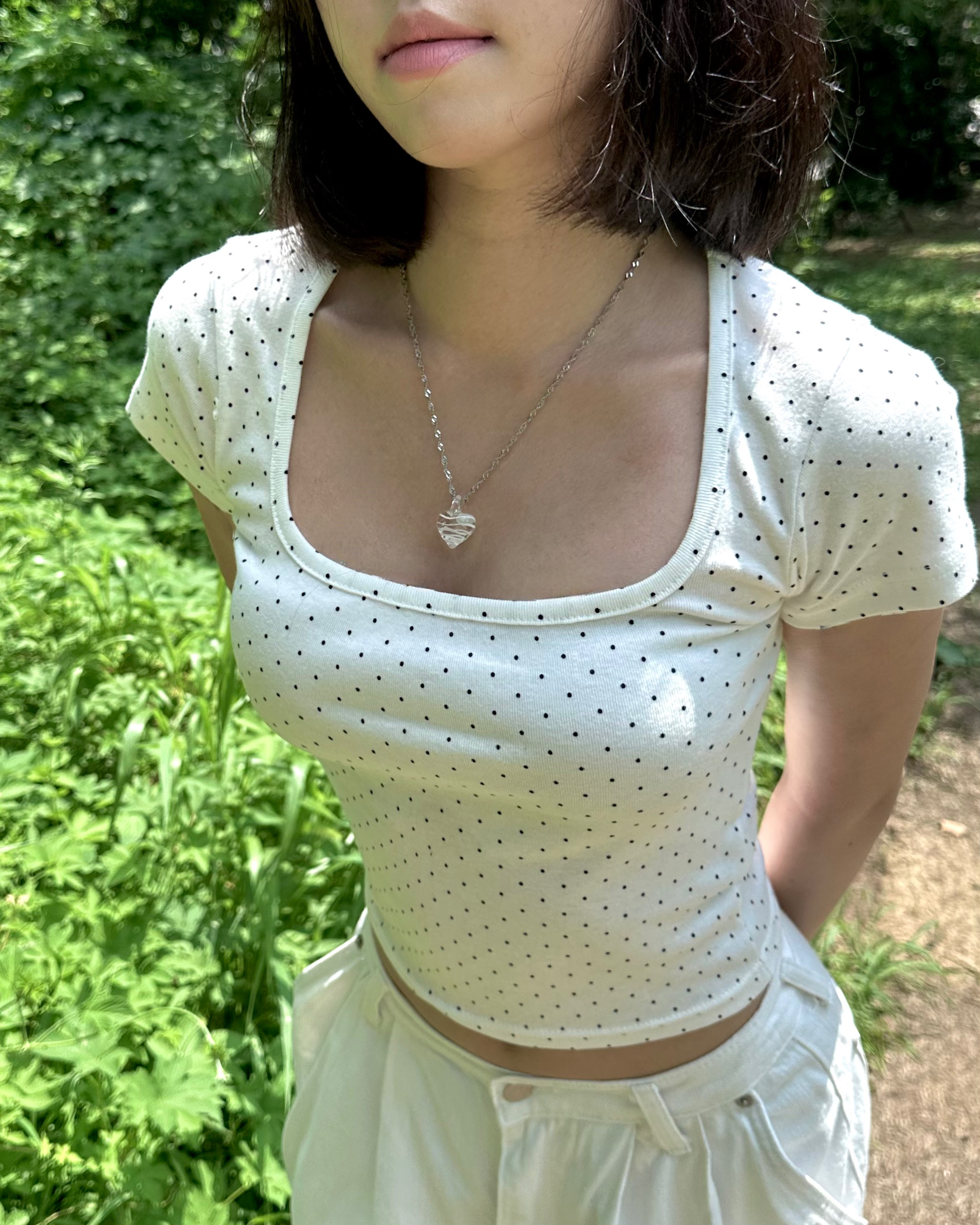이유진 써지컬 퓨어 러브 투명하트 목걸이 - 상세 이미지 4
