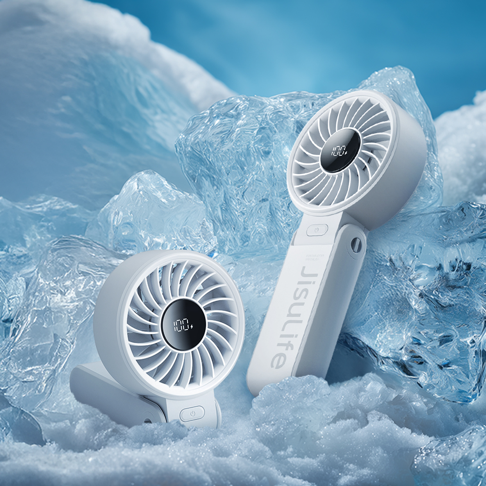 휴대용 손 선풍기 접이식 무선 냉각 손풍기 핸디 목걸이 선풍기 Life7 라이트 그레이