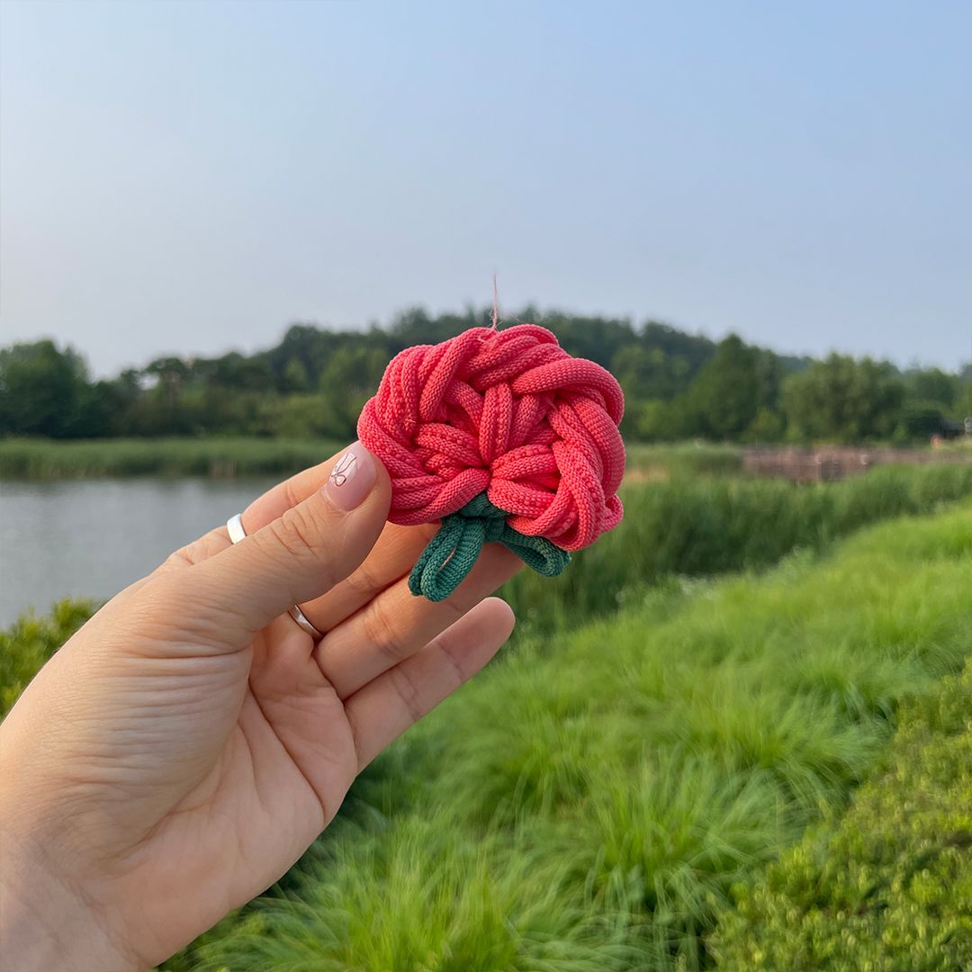 양말목 키링 만들기 DIY 세트 업사이클링 네잎클로버 꽃 카네이션 키링 만들기 부자재 키트