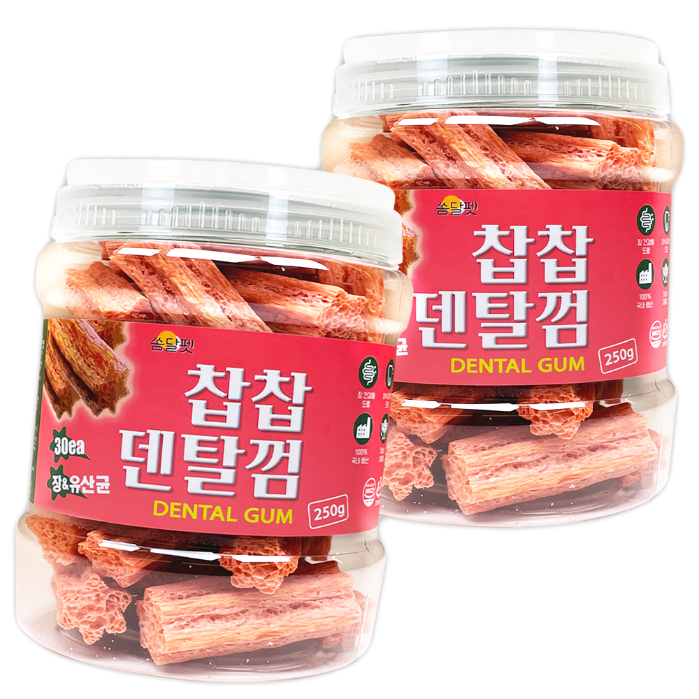 찹찹 덴탈껌 강아지 치석제거 개껌 쏨달펫 장건강, 500g, 60개 - 상품 이미지