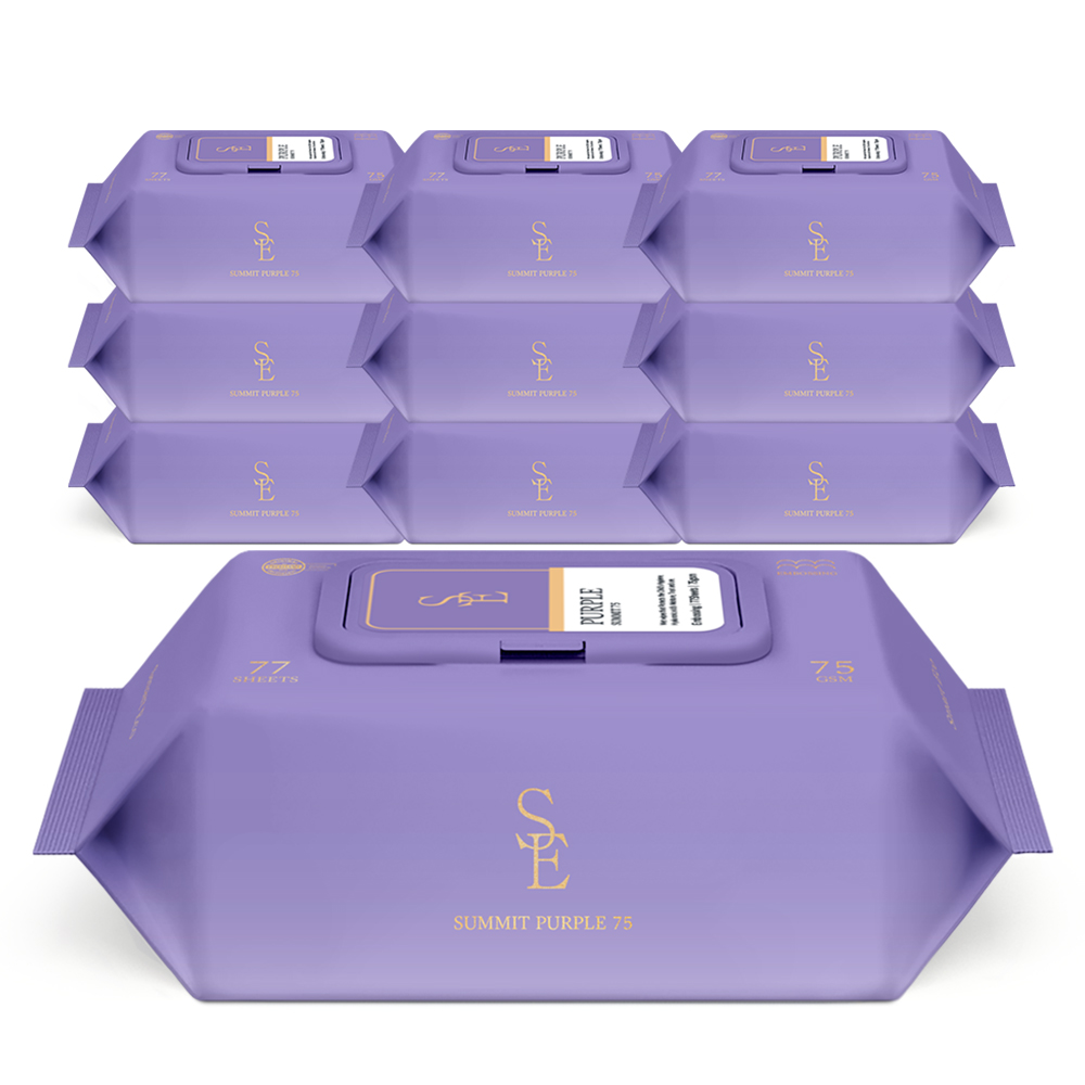 스마트에코 써밋 퍼플 75g 엠보 77매 10팩 캡형 아기 물티슈