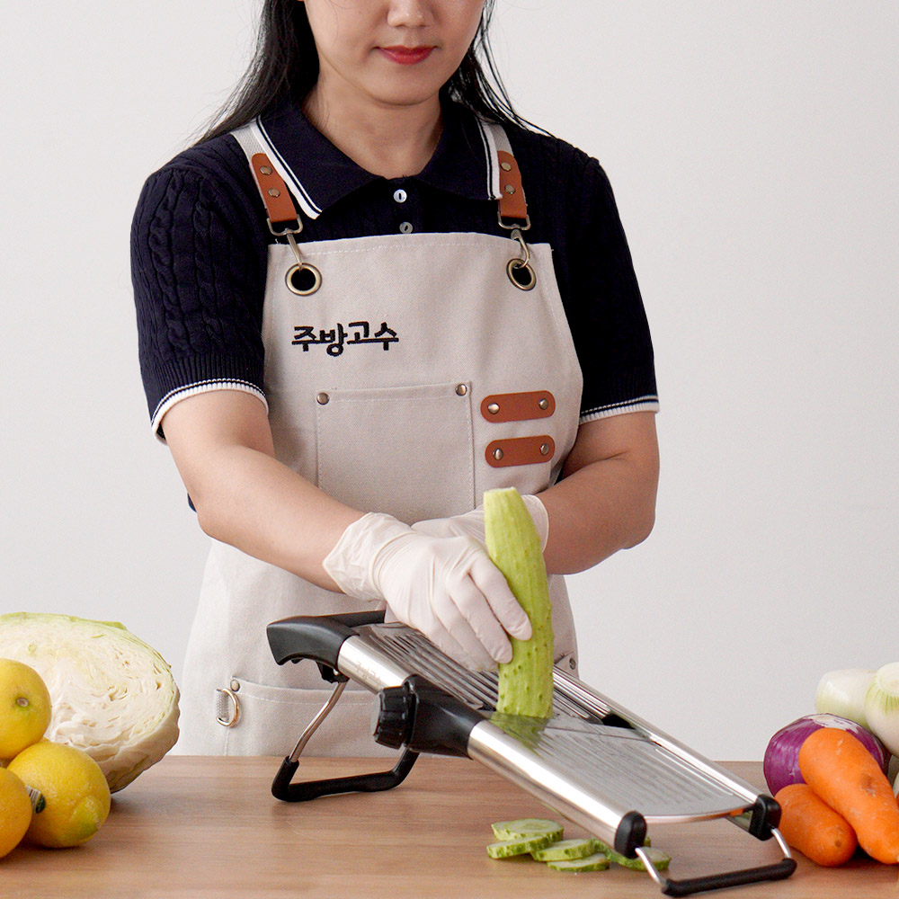 주방고수 두께조절 만도린 채칼 슬라이서 미끄럼방지 김장 손잡이 감자 당근 무 채칼 오이