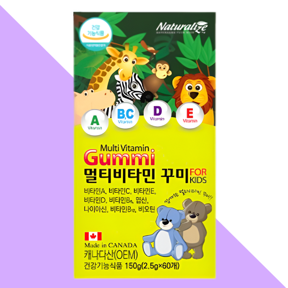 네추럴라이즈 멀티비타민 키즈 젤리 꾸미 어린이 사과딸기맛 60구미X1박스