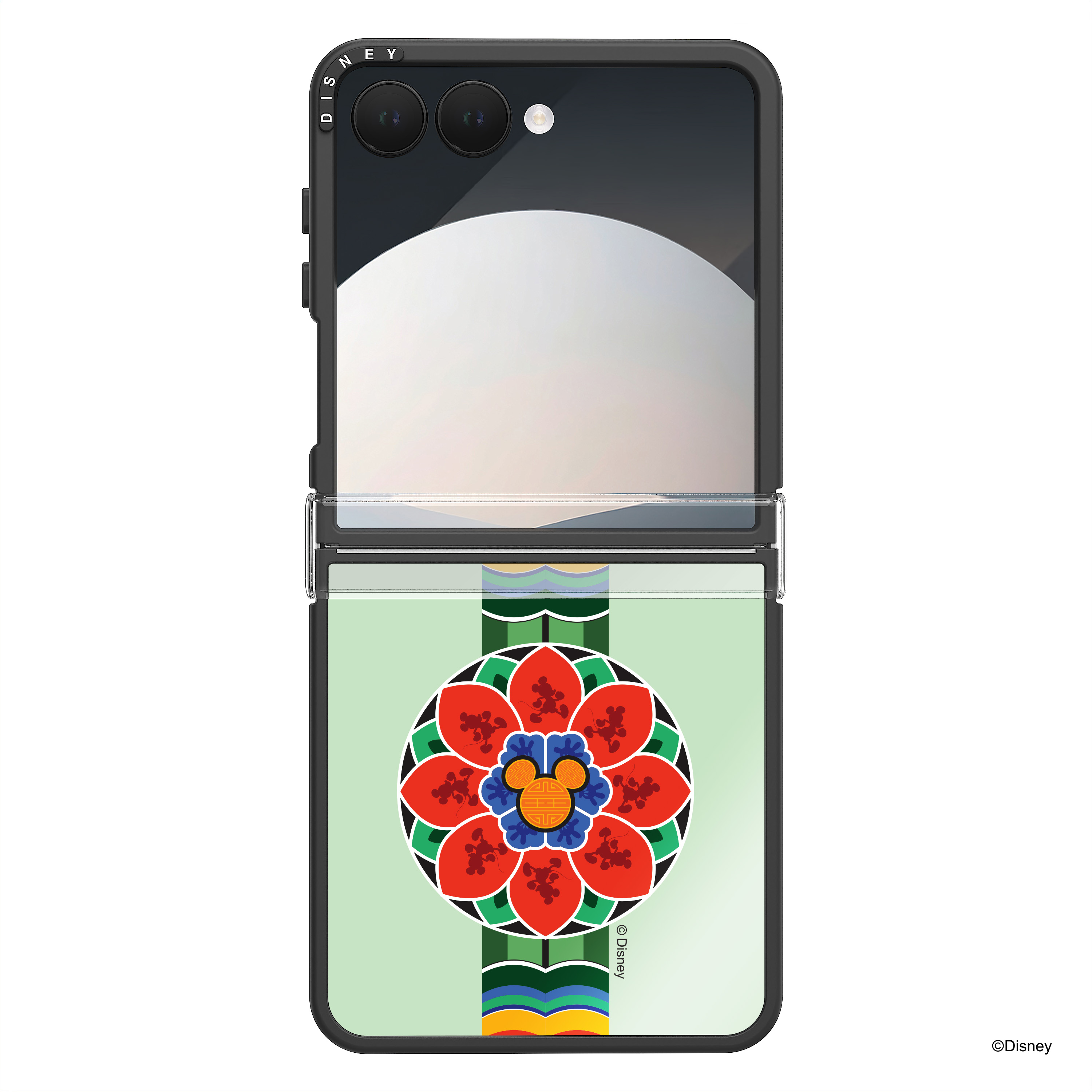 갤럭시 Z플립7 미러 디자인 거울 범퍼 디즈니 단청 케이스 연꽃단청 미키마우스
