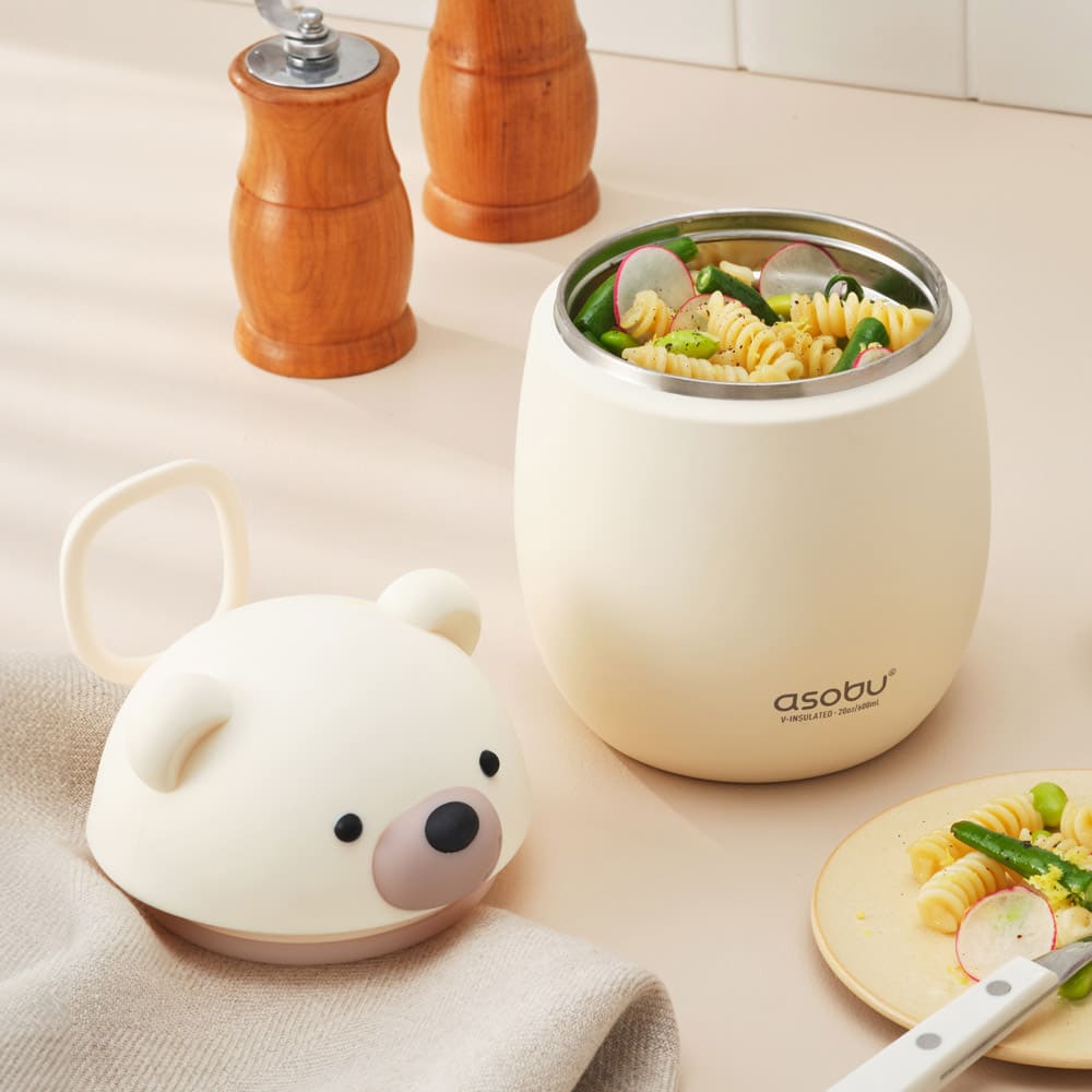 아소부 캐릭터 베스티 푸드 컨테이너 600ml (3 types) 스텐 진공밀폐 보온보냉 - 상세 이미지 4