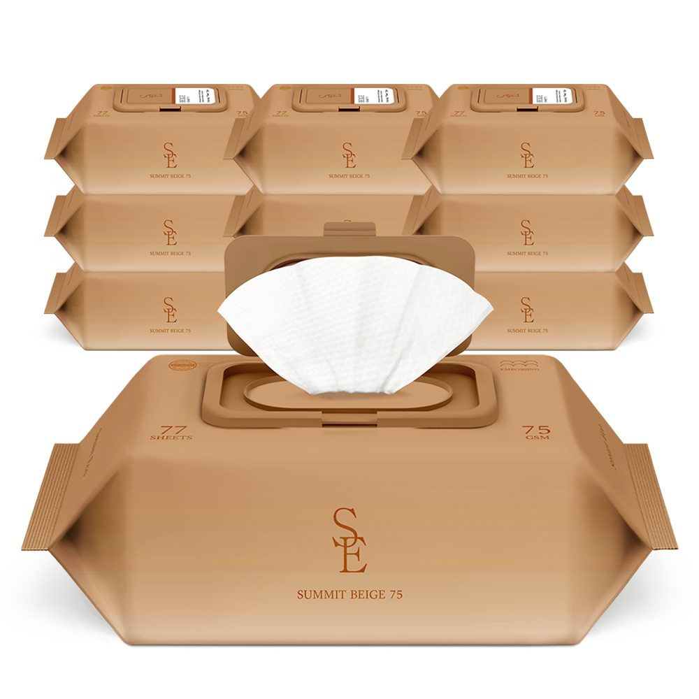 스마트에코 써밋 베이지 75g 엠보 77매 10팩 캡형 아기 물티슈
