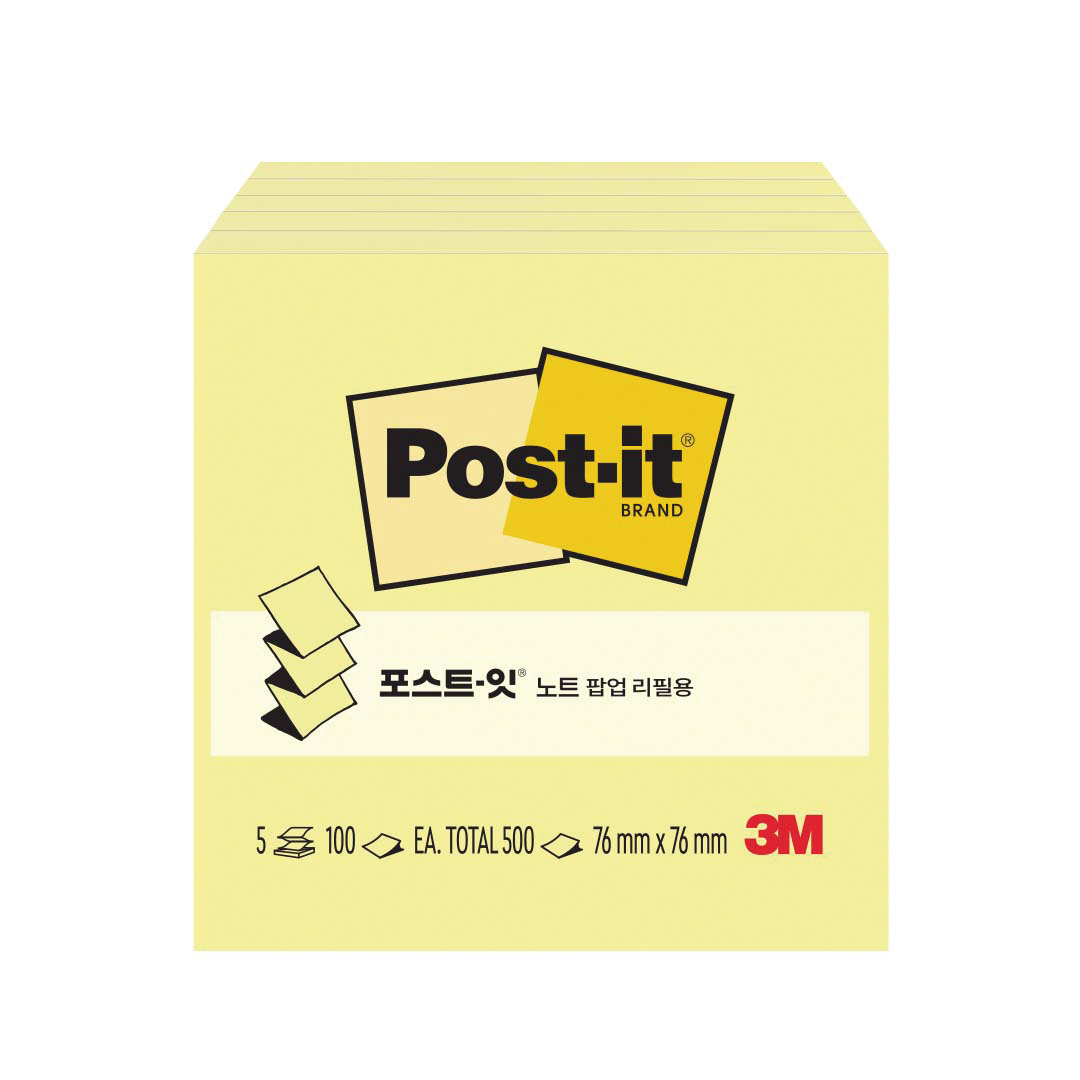 3M 포스트잇 세이빙팩 팝업리필 KR330-5A 500매 - 상품 이미지