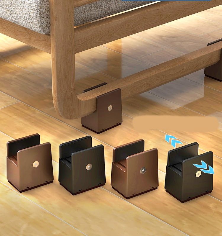 라슈에뜨 가구 다리 연장 높이조절 받침 의자 책상 테이블 브라운 일자형 5cm