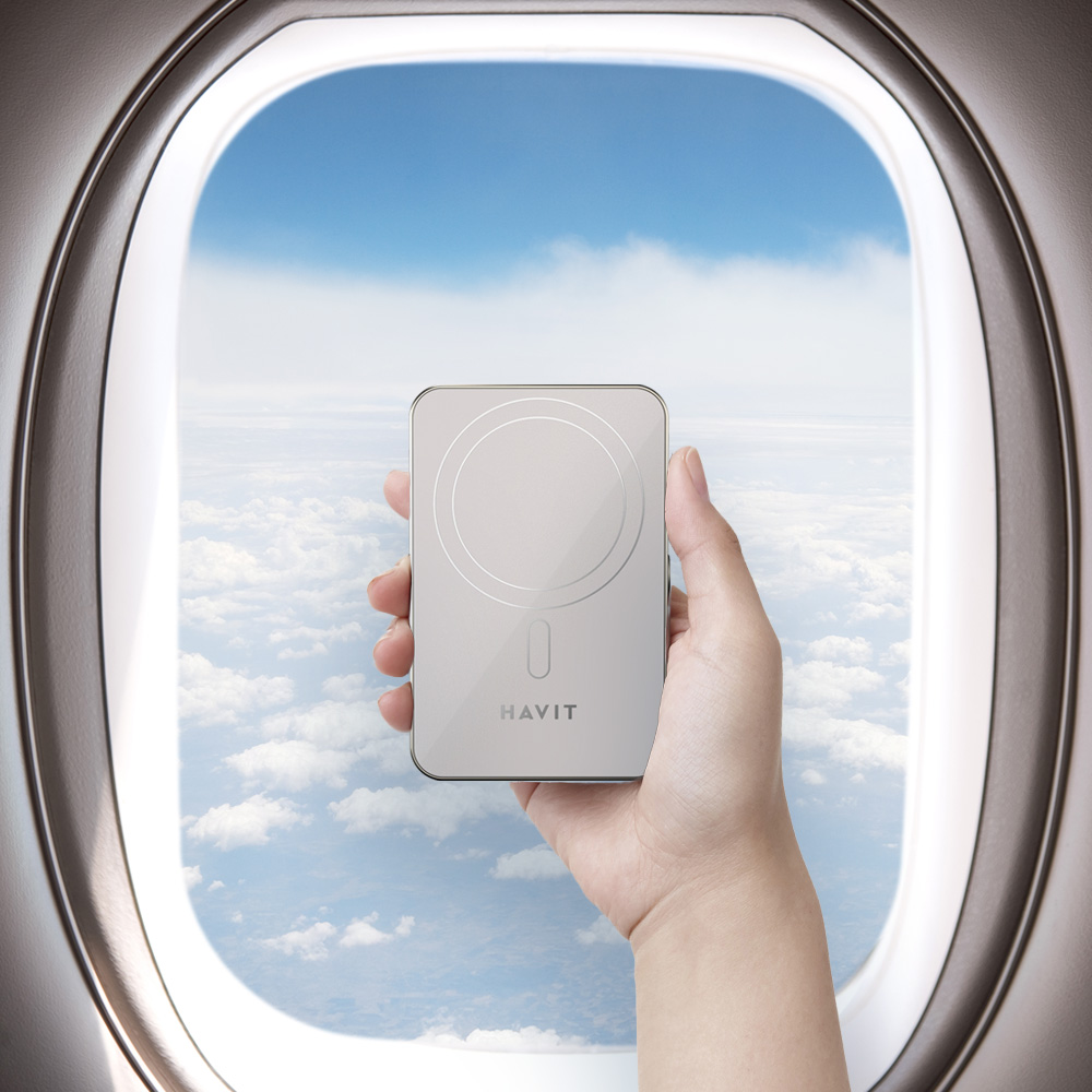 아트란 HAVIT 맥세이프 고속 무선 보조배터리 미드센추리모던디자인 10000mAh PB5222 20W C타입 거치형 스탠드 이미지 8