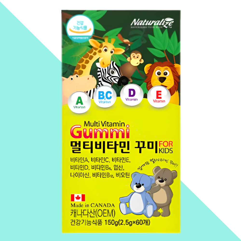 네추럴라이즈 꾸미 멀티비타민 어린이 키즈 젤리 사과딸기맛 60구미X1개