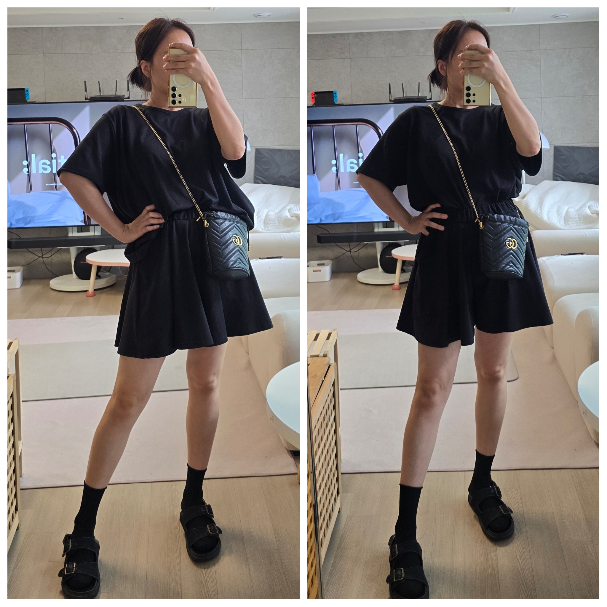 플레어티셔츠+치마바지 세트 - 상세 이미지 3