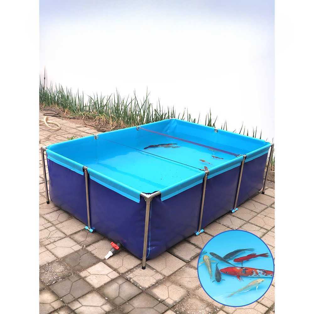 간이 수족관 수조 어항 PVC 대형 물고기 임시 보관함 0.8x0.6x0.3m (스틸 브라켓) - 상세 이미지 2