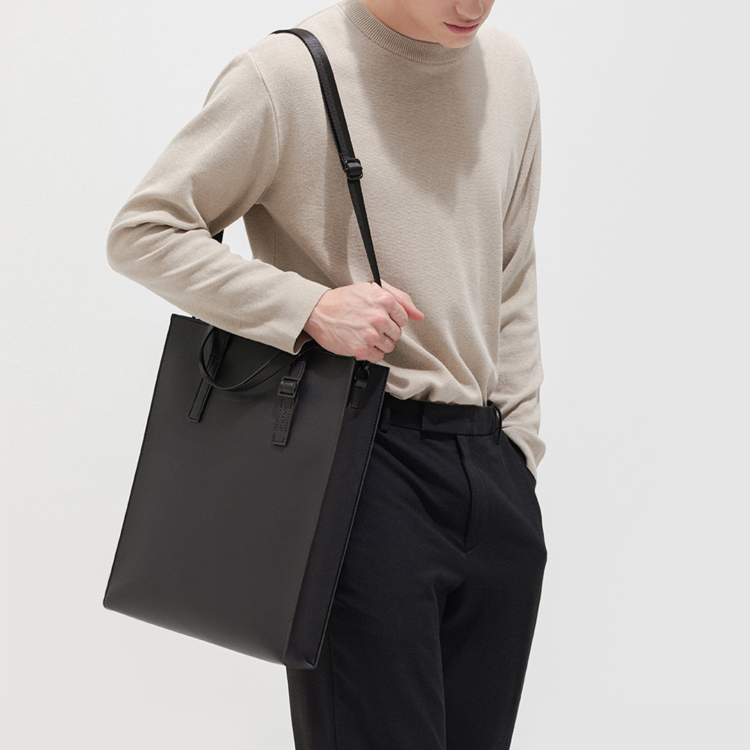 퀄팩 에센셜 레더 토트백 360 / 남자 크로스백 서류가방 출근가방